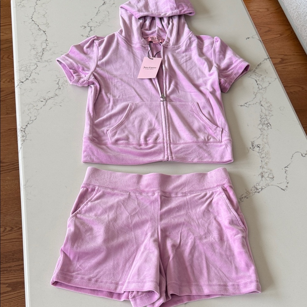 NWT Juicy Couture Tracksuit Shorts set Dewberry Pink Vintage Y2K Sz S 🔥🔥🔥